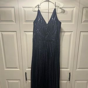 Navy Christina Wu sequin dress size 22